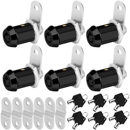 Sissinda Black RV Storage Locks, 7/8” Fits 9/16” Max Door Thickness, Keyed Alike RV Compartment Locks (Black 7/8 Inch 6Pack)