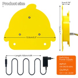 Svauoumu Bird Heaters for Cage Birds, 12 Volt Heating for Perches, Thermostatic Bird Heater for Parrots, IP67 Waterproof, Bird Cage Accessories