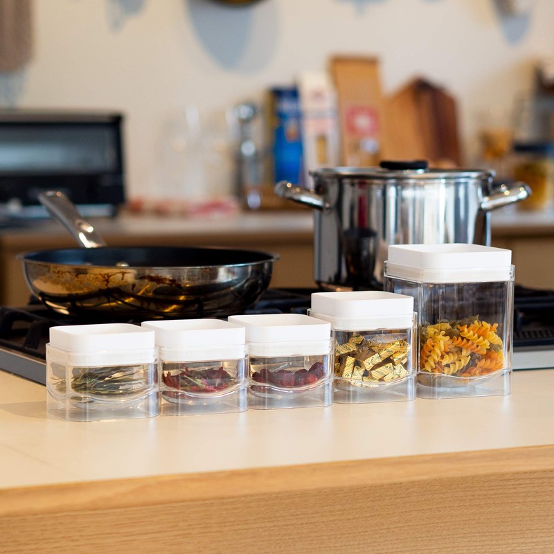 Bitte Stacking Canister, Square, 23.7 fl oz (700 ml) x