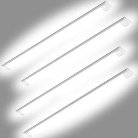 DAKASON 4-Pack 4FT LED Closet Light Fixture, 4-Foot Flush Mount Garage Ceiling Lighting 36W 4320lm, 48in Flat Panel Lights Hardwired for Basement, Kitchen, Utility, 3/4/5000K Adjustable No Plug