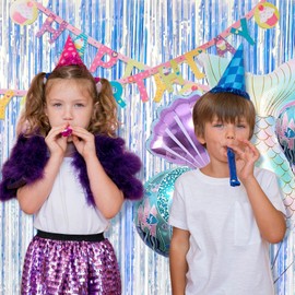 10 Pack Foil Curtain Backdrop Iridescent Metallic Tinsel Foil Fringe Curtains Photo Booth Props for Birthday Wedding Engagement Baby Shower Bachelorette Christmas Holiday Celebration Party Decoration