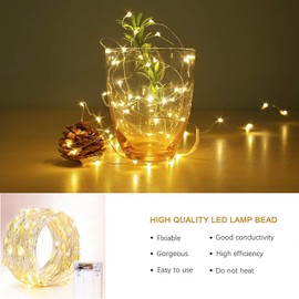 LED Fairy Lights Battery Operated with Timer 50LEDs String Lights Copper Wire Light Waterproof for Christmas Tree Decoration Outdoor Garden Decor Indoor Wedding Party Bedroom Decorations