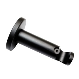 GARDINIA Memphis Series Single Track Support with Metal Mounting Plate for Curtain Pole Diameter 16 mm Metal Length 7.5 cm Matt Black