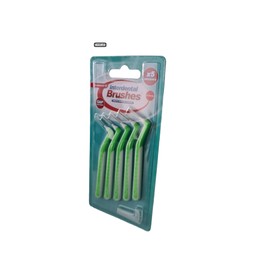 Angle Interdental Brushes (0.5mm - Size 2) / Easy and Simple Interspace Cleaning with Long Handle and Angled Neck / 1 x 6 Brushes