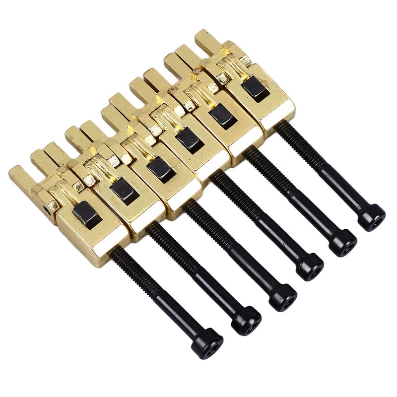 6Pcs Electric Guitar Bridge Saddle Double Locking Tremolo Metal Roller