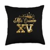 Mis-Quince Mexican Quinceanera 15 Year Old Birthday Throw Pillow