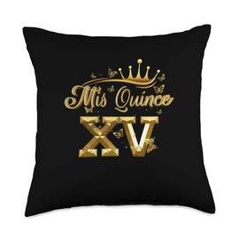 Mis-Quince Mexican Quinceanera 15 Year Old Birthday Throw Pillow
