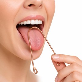 Limpiador Lingual de Cobre 100%, Higiene bucal diaria, Elimina bacterias y ayuda a combatir el mal aliento.
