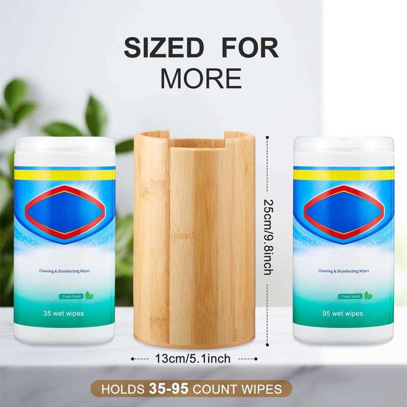 SiliFine Bamboo Wipes Dispenser Container, Disinfectant Wall Mounted Disinfectant Wipes