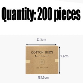 NINFEIQI 200 Pieces Bamboo Cotton Buds, Double Head Cotton Ear Cleaning Buds, Cotton Swabs for Makeup Cleaning Arts Crafts, with Storage Container