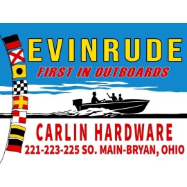 Evinrude Outboard Motors, Bryan OhiO Dealer NEW METAL SIGN: 12x16" Ships Free