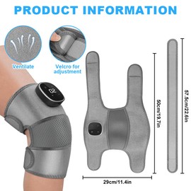 Vicloon Heated Knee Massager, Heated Knee Support with Vibration Massage, Leg Massager with 5 Heating Levels & 3 Adjustable Intensity, Electric Knee Massager for Arthritis/Joint Stiff/Muscle Strain