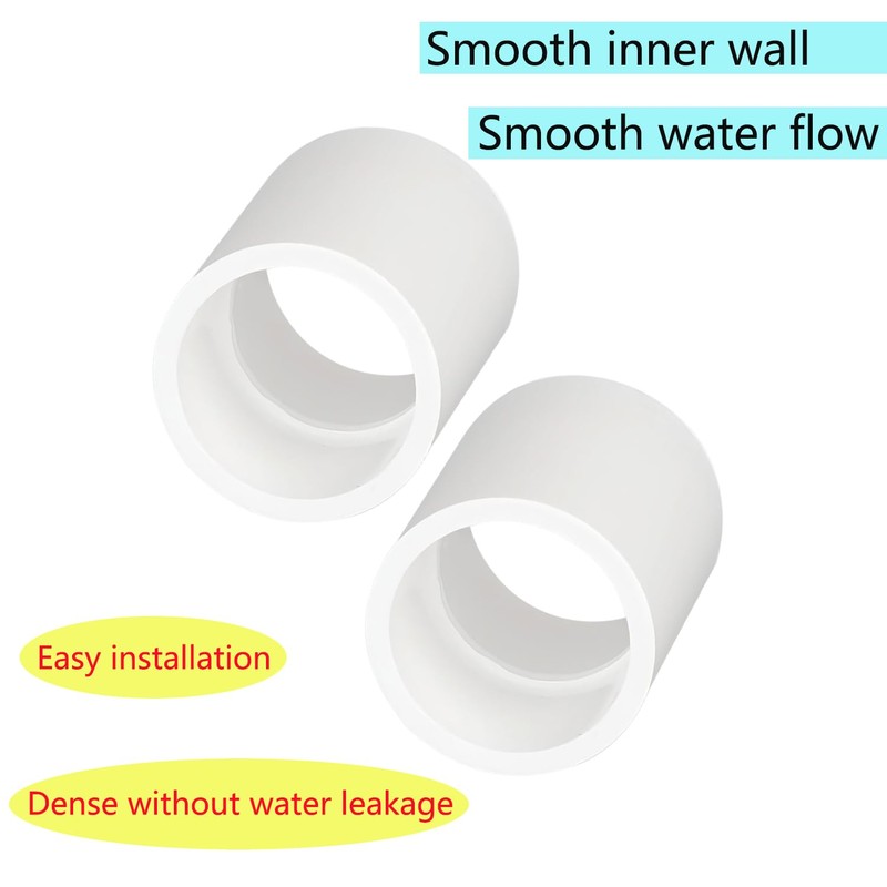 Ctyjia 2 PCS PVC Coupling Straight PVC Pipe Fitting Coupling,