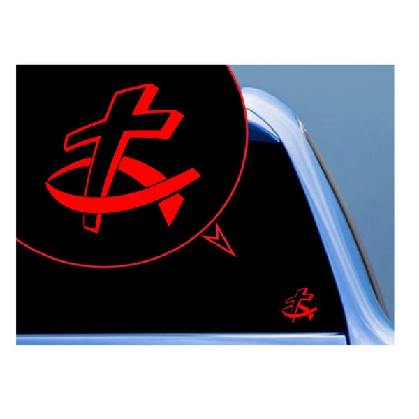 HSC Design Custom Decal for Cross Fish Religious Christian Decal