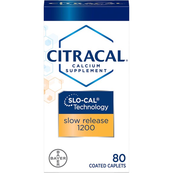 Citracal Calcium + D Slow Release 1200 Tablets 80 Tablets (Pack of 4)