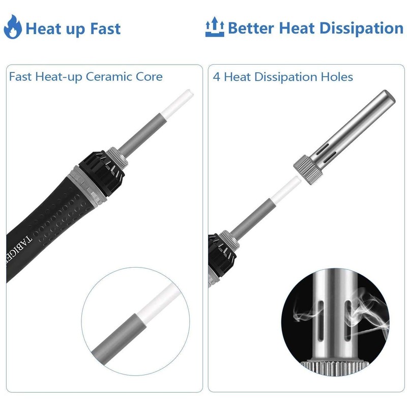 Tabiger Soldering Iron, Adjustable Temperature 60W Soldering Iron Gun with