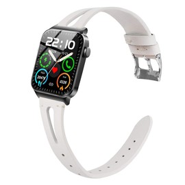 Lamshaw Compatible for Donerton T50S Smart Watch Band, Slim Vintage Leather Strap Replacement for Women, Man, Wristband Accessories Compatible for Donerton T50S T50H 1.85" Smartwatch/Uaue T50S 1.85"