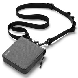 VULKIT Mens Lanyard Bifold Wallet Mens Credit Card Holder Waterproof Fabric RFID Blocking Wallet, with Detachable Lanyard for Outdoor or Daily Traveling