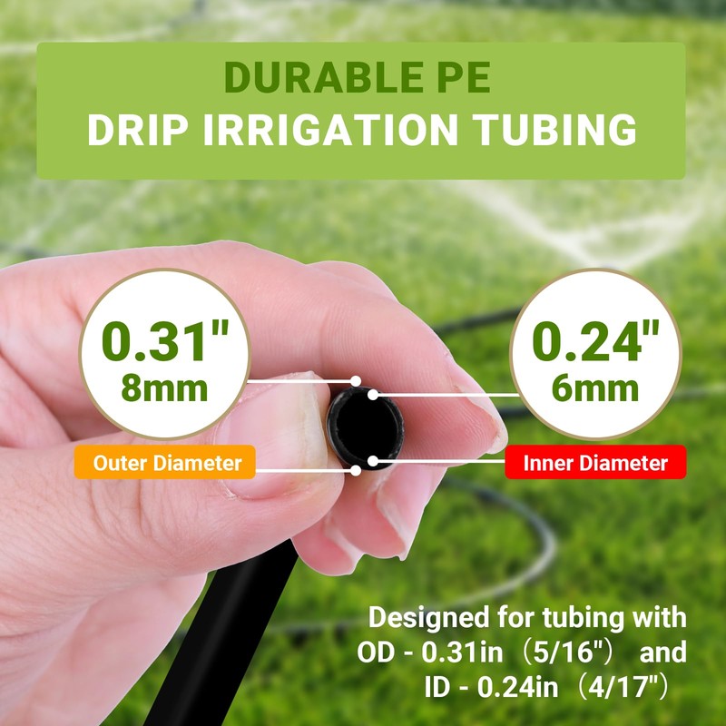 66FT 5/16in Drip Irrigation Hose for 360 ° Adjustable Drip