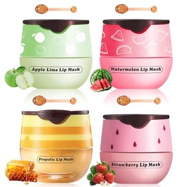 4 unidades de bálsamo labial de abeja, máscara de labios, olla de miel, reduce las líneas de los labios, prevención seca