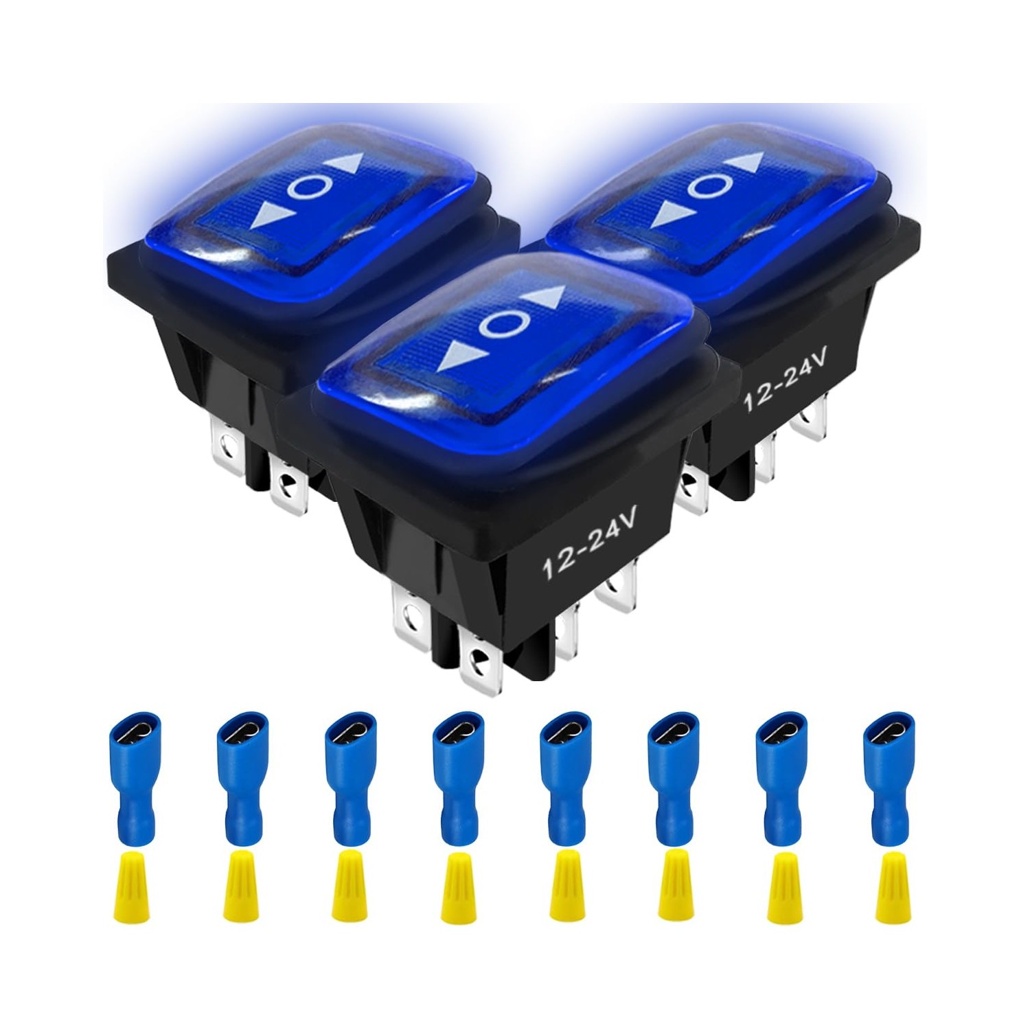MKBKLLJY 3 Piece Momentary Polarity Reverse Switch Waterproof DC 20A ...