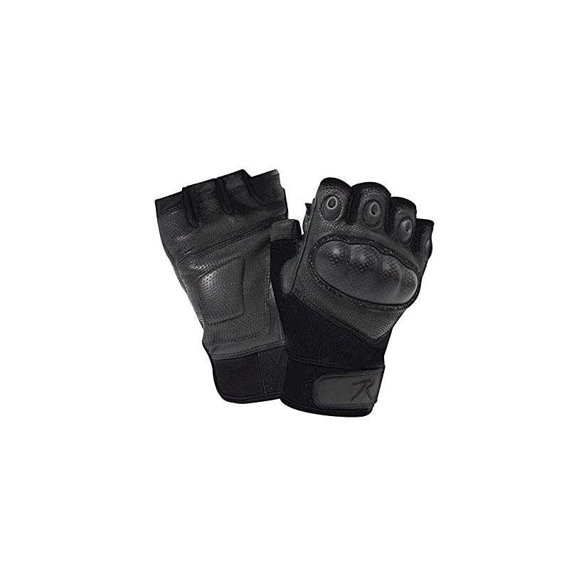Fingerless Cut and Fire Resistant Carbon Hard Knuckle Gloves Black