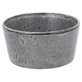 BITZ Ramequin Stoneware/Ceramic Soufflé Dish, Diameter 9 cm, Height 4.5 cm, Grey