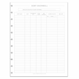 BetterNote Finance Refill Forms for Disc Notebooks, Fits Levenger Circa, Happy Planner, Staples Arc, TUL, Discbound (Debt Snowball, 11-Disc, 8.5"x11")