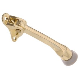 The Hillman Group 851332 4-Inch Kickdown Door Stop, Brass Finish