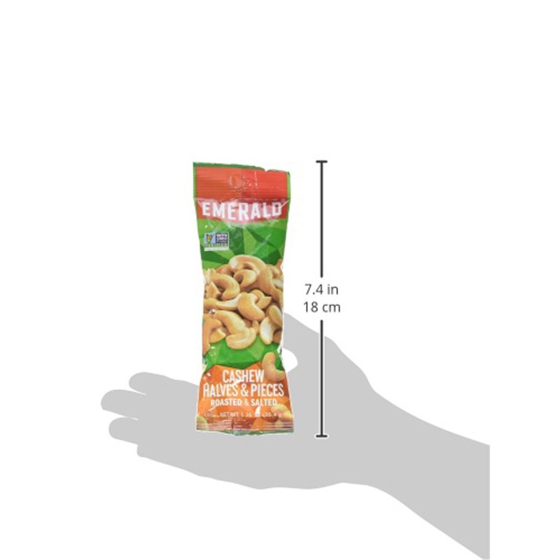 Emerald Nuts, Cashew Halves and Pieces, 1.25 Ounce Single-Serve Tube