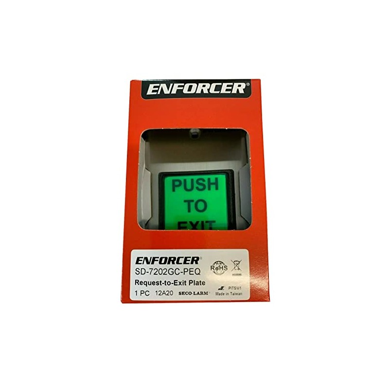 SECO-LARM Enforcer Single Gang Request-to-Exit Plate with 2 Illuminated Green