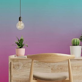 Green Water Pink Gradient 10' L x 2' W Peel and Stick Wallpaper N014071