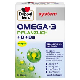 Doppelherz System Omega-3 Vegetable - Algae Oil - with Vitamin D - 60 Capsules