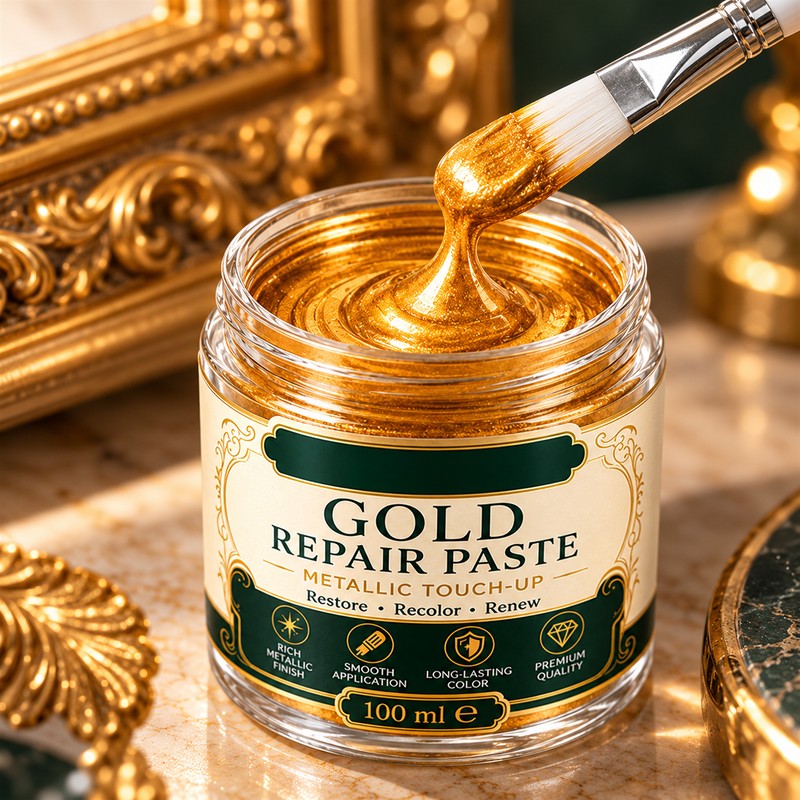 Gold Repair Paste for Decorative Surface Touch-Ups – Rich Metallic