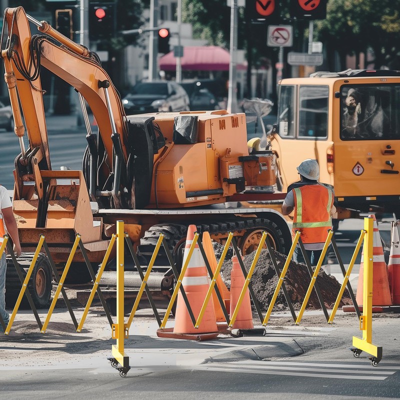 YITAHOME Metal Expandable Barricade Gate Outdoor, 16FT Folding Security Gate,