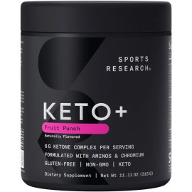 Keto Plus Fruit Punch BHB Exogenous Ketones Electrolyte Powder Hydration 30 serv