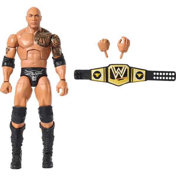 Mattel WWE the Rock Top Picks Elite Collection Action Figure, Articulation & Life-Like Detail, Interchangeable Accessories, 6-Inch