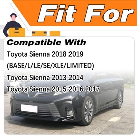 LEVANLIGHT Fog Lights Assembly For Toyota Sienna 2018 2019 |Front Driving Lamps With Halogen Bulbs| Wiring Harness Kit | TO2593133,TO2592133 (Chrome Bezel)