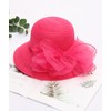 Z&X Women Organza Bucket Hat Bowknot Wide Brim Church Derby