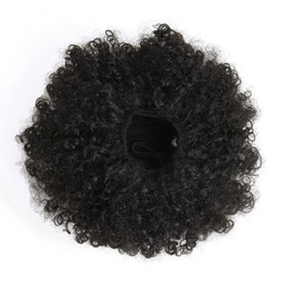 Afro Puff kinky curly Drawstring Ponytail Extension for Women Afro Drawstring Ponytail Kinky Curly Ponytail Drawstring Afro Puffs Synthetic Curly Ponytail Hairpieces Updo Hair Extensions with Two Clips (12 Inch, 2#)