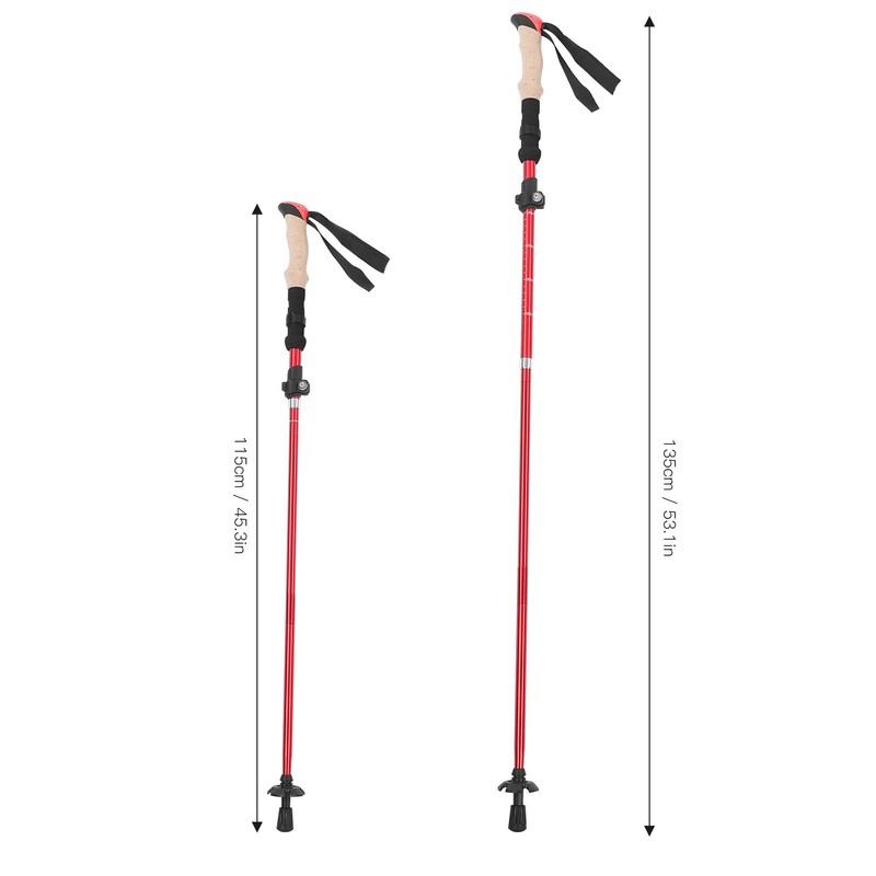 Telescopic Hiking Pole Portable Aluminum Alloy Folding Walking Stick for