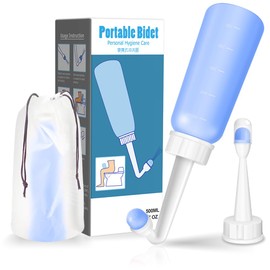 Peri Bottle - Postpartum and Perineal Care - 2 in 1 Portable Bidet - Portable Travel Bidet Sprayer for Women or Men- Handheld Jet Spray Bottle for Toilet (500ML, Blue)
