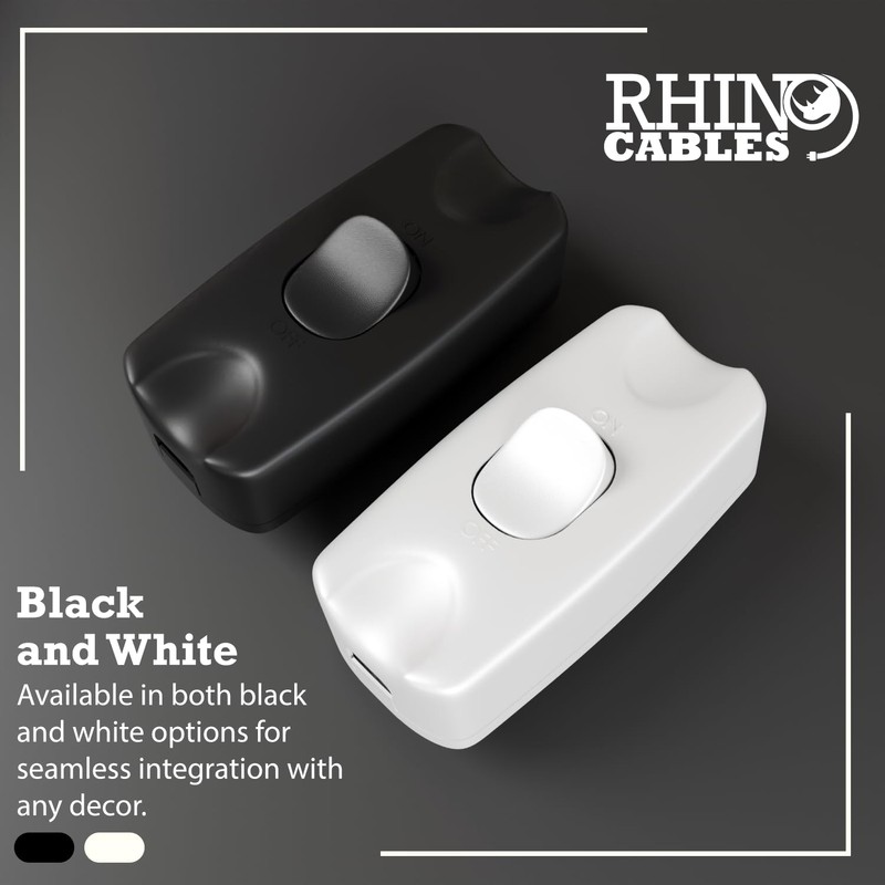 rhinocables In-Line Rocker Switch 2 Amp 2 Core Flex Cable