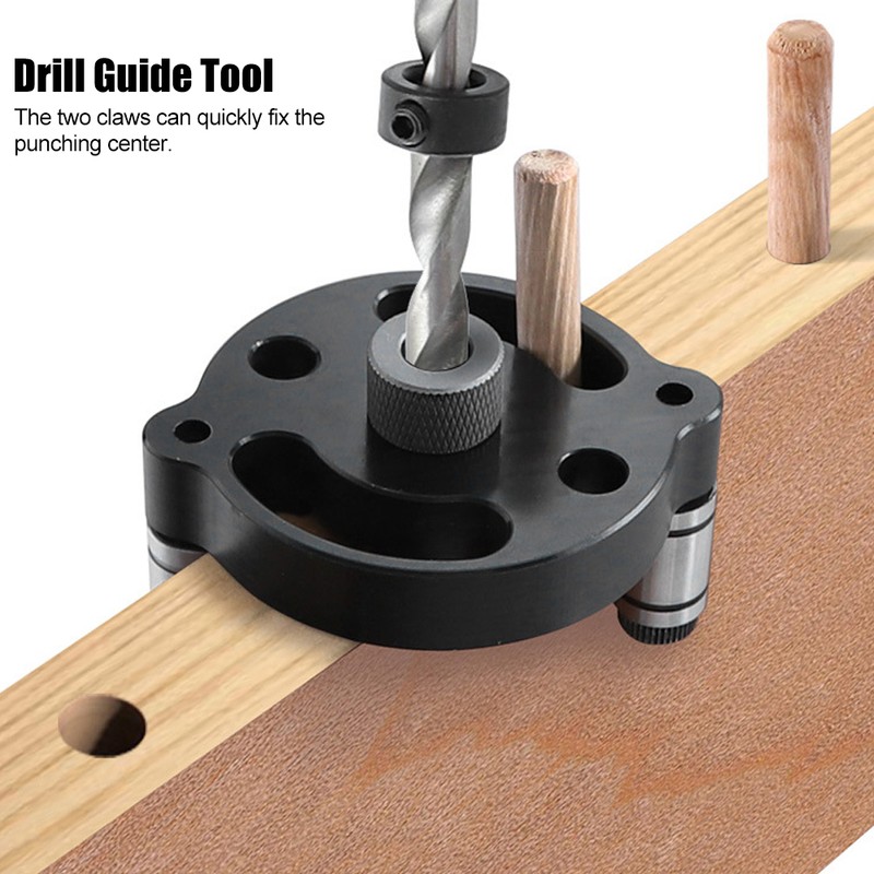 Aluminum Alloy Woodworking Straight Hole Puncher Locator Carpentry Drill Guide
