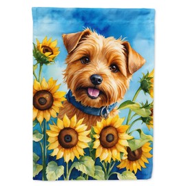 Caroline's Treasures DAC6125GF Norfolk Terrier in Sunflowers Garden Flag Mailbox Flag Decorative Yard Flag Banner Outside Patio Artwork Yard Flower Beds, Garden Size, Multicolor