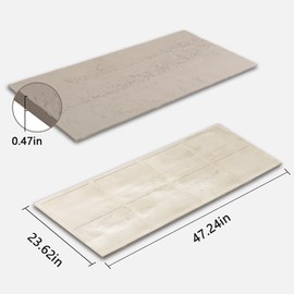 Eazart Modern 3D Wall Panels - Cement Texture, Waterproof PU Wainscoting for Interior Wall Decor - 4 Pack, 47.24 x 23.62 inches, Cement Color