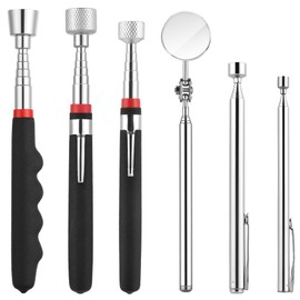 flintronic Telescopic Magnetic Pick up Tool, 6 PCS Metal Extends Tool with Extra Strong Magnet and Non-slip Handle, Retractable Magnetic Wand for Picking Up Small Parts Metal Objects, Screws, Nuts