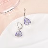 June Birthstone Earrings Alexandrite Teardrop Leverback Dangle Earrings Filigree Hook