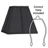 Black Medium Square Lamp Shade 5.25" Top x 10" Bottom