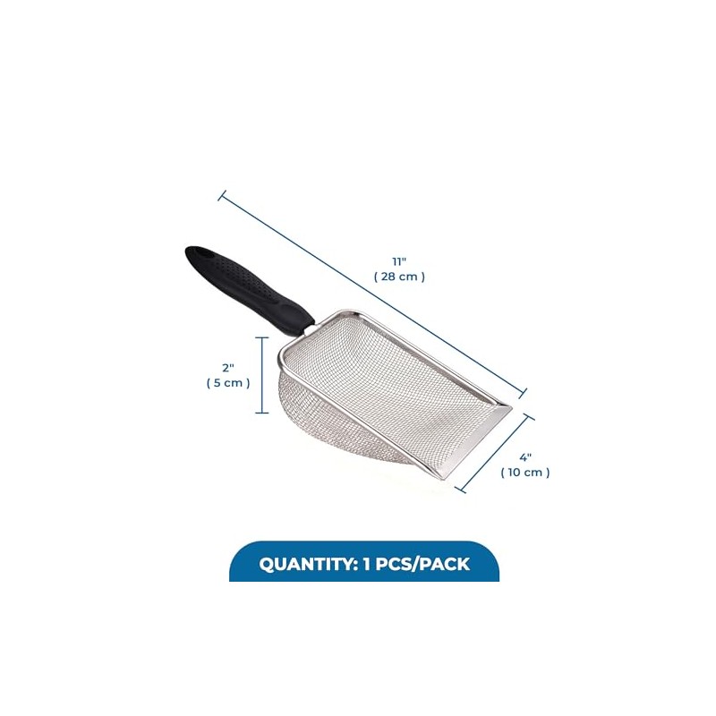 SunGrow Plastic Scoop for Cats, Second Scooper, Black (10.8" x